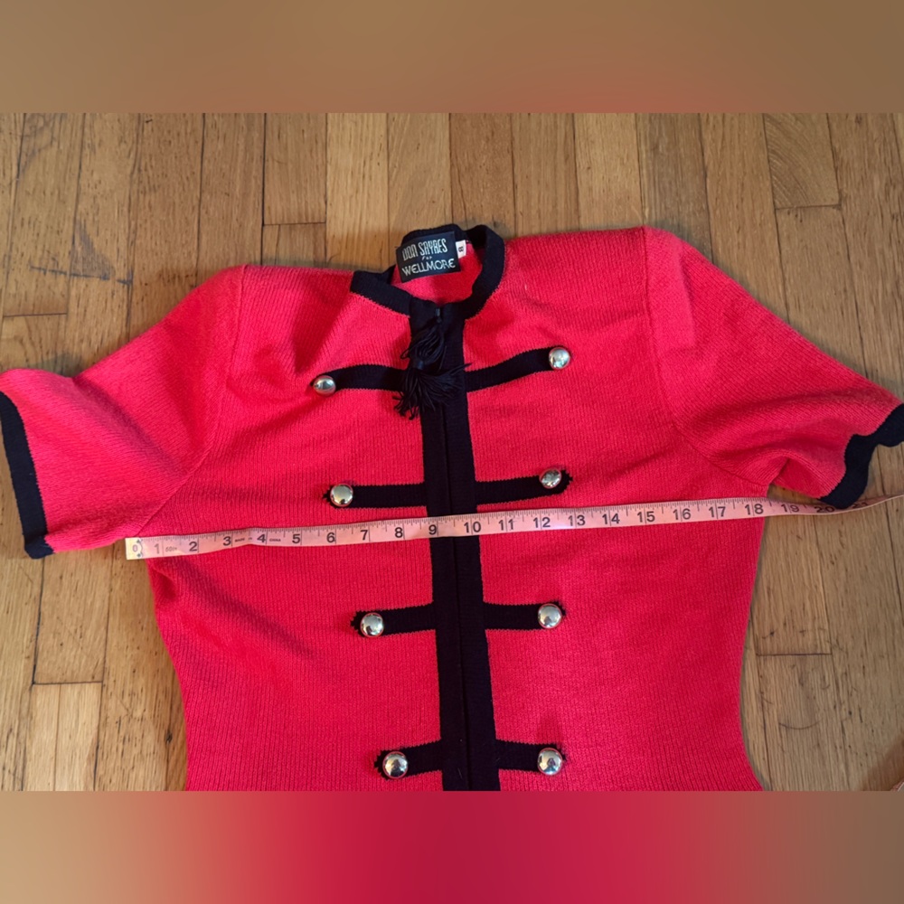 80s Vintage Red Knit Mini Dress - Picture 5 of 7